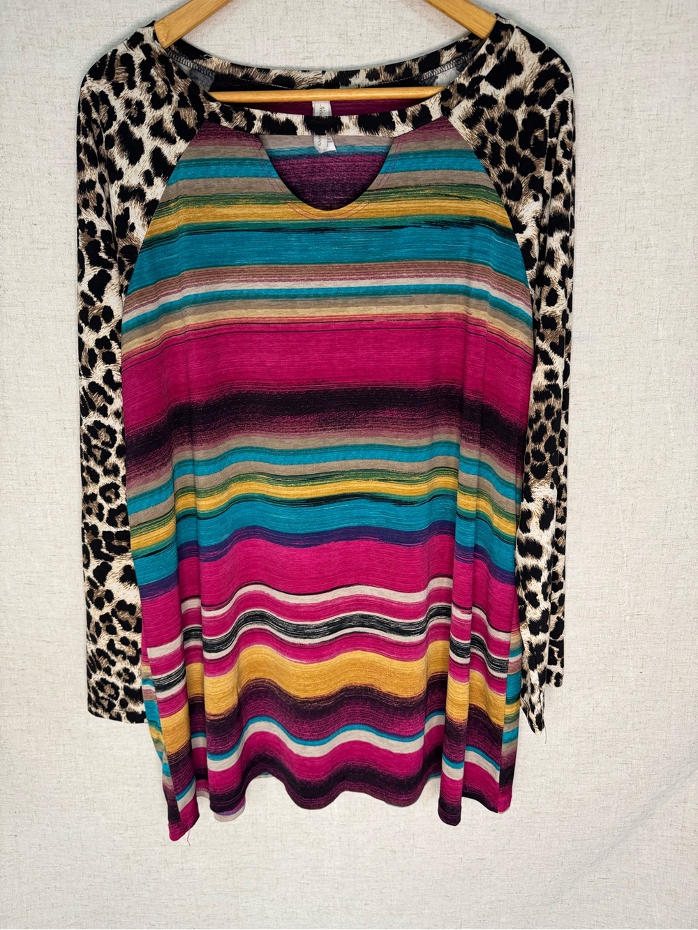 Serape & Leopard Print Top